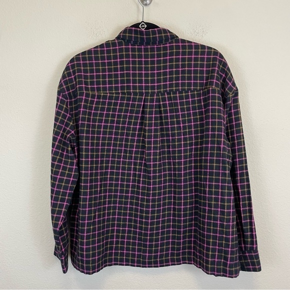 Madewell Grunge Plaid Flannel Long Sleeves Button Up Shirt Size M Cabincore - Picture 7 of 10